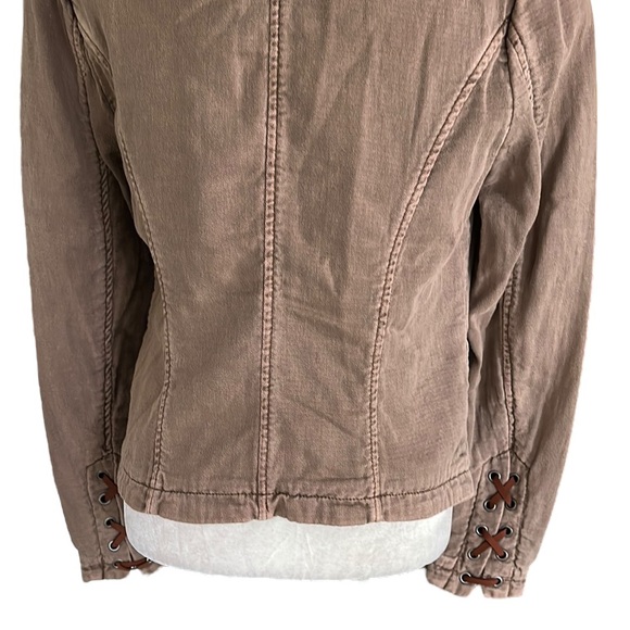 Free People Jagger Lace Up Sleeve Cotton Military Blazer Jacket - M - Picture 12 of 15